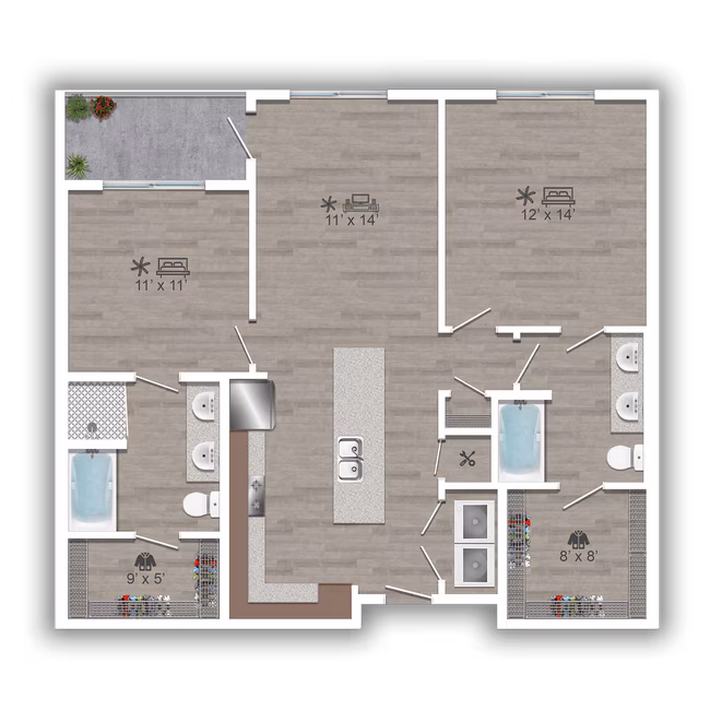Unit 1406 1406 floor plan